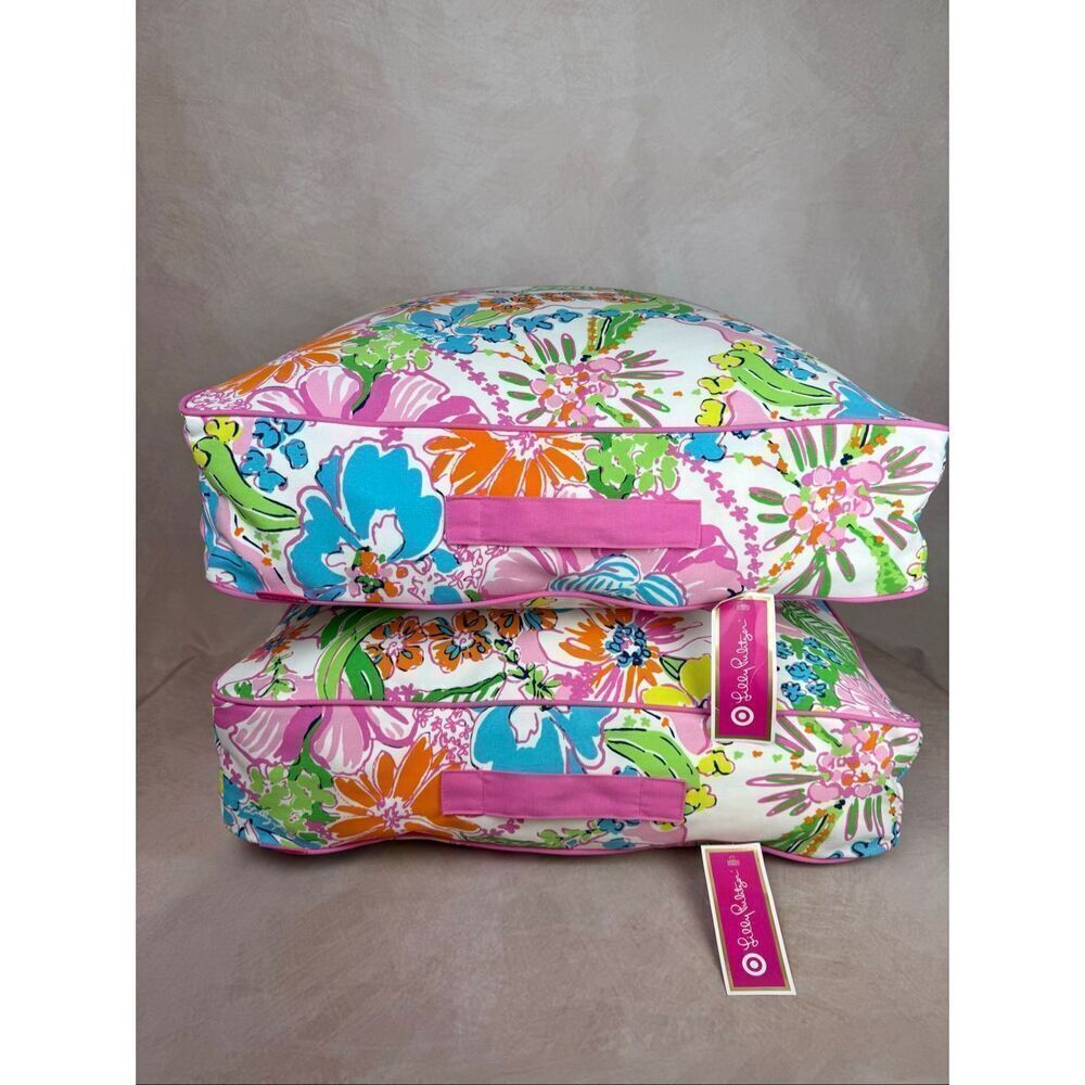 Lilly Pulitzer Floor Cushions Pillows Rare NWT